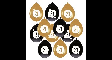 Leeftijd verjaardag thema ballonnen 21 jaar 12x stuks 30 cm