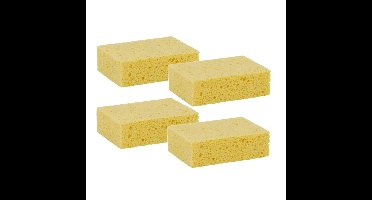 Lifetime Clean Viscose spons - 4x - 14 x 11 x 3,5 cm - geel