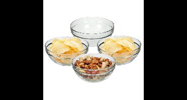 Luminarc Schaaltje/kommetje - 4x - glas - 14 cm - snackschaaltje
