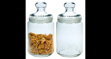 Luminarc Voorraadpot/bewaarpot - 2x - 1000 ml - glas - met deksel