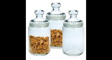 Luminarc Voorraadpot/bewaarpot - 4x - 1000 ml - glas - met deksel