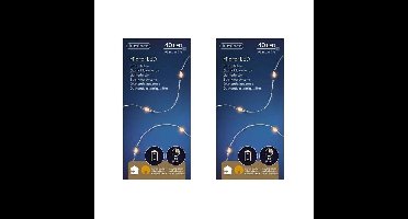 Lumineo draadverlichting - 3x - zilver - 40 led - warm wit - 195 cm - timer