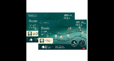 Lumineo Kerstverlichting - 2x - 180 led - warm wit - 1350 cm