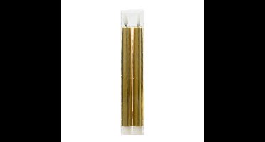 Lumineo LED dinerkaarsen - 2x st - goud glimmend - 24,5 cm