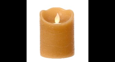 Lumineo LED kaars/stompkaars - bruin - D7,5 x H10 cm - met timer