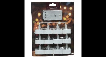 Lumineo LED kaarsjes theelichtjes - 12x stuks - wit