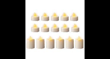 Lumineo LED theelichtjes/waxinelichtjes - set 16x - wit