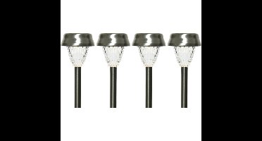 Lumineo Prikspot - 24x - 4 stuks - solar - RVS - 24 cm