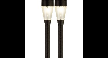 Lumineo prikspot Jive - 2x - solar tuinverlichting - zwart - 32 cm