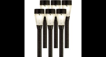 Lumineo prikspot Jive - 6x - solar tuinverlichting - zwart - 32 cm