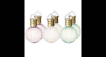 Lumineo - Solar Led tuinlampjes set van 12x stuks in 3 kleuren 11 cm