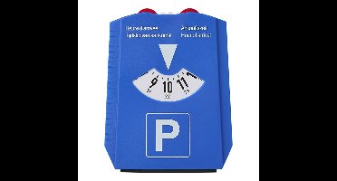 Luxe blauwe parkeerschijf met winkelwagenmuntjes