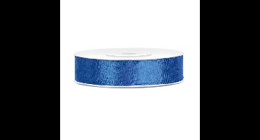 Luxe sierlint/cadeaulint - blauw - 12 mm x 25 meter - satijn