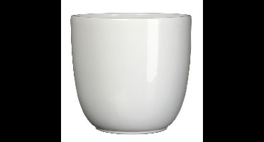 Mica Decorations Bloempot/plantenpot - wit - keramiek - D19 cm x H18