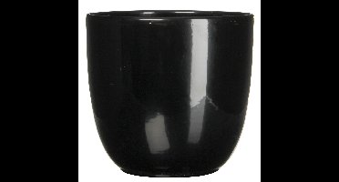 Mica Decorations Bloempot - zwart - glanzend - keramiek - 28x25cm
