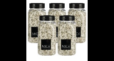 Mica Decorations decoratie steentjes - 5x - wit - 650ml