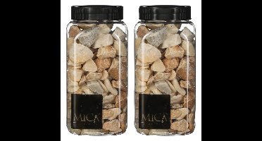 Mica Decorations decoratie stenen - 2x - 650ml - lichtbruin