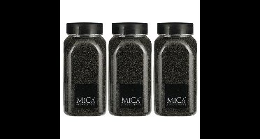 Mica Decorations decoratie stenen - 3x - 650ml - antraciet
