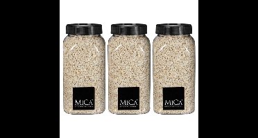 Mica Decorations decoratie stenen - 3x - 650ml - creme