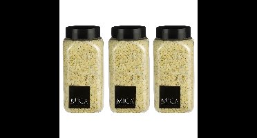 Mica Decorations decoratie stenen - 3x - 650ml - geel