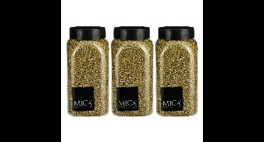 Mica Decorations decoratie stenen - 3x - 650ml - goud