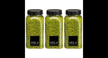 Mica Decorations decoratie stenen - 3x - 650ml - groen