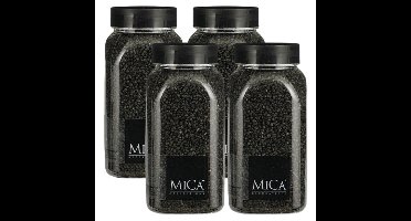 Mica Decorations decoratie stenen - 4x - 650ml - antraciet