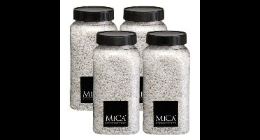 Mica Decorations decoratie stenen - 4x - 650ml - wit