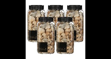 Mica Decorations decoratie stenen - 5x - 650ml - lichtbruin