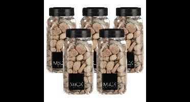 Mica Decorations decoratie stenen - 5x - 650ml - roestbruin