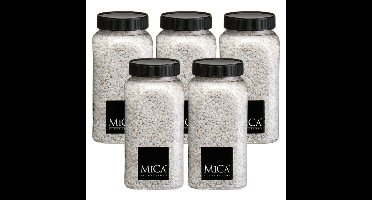Mica Decorations decoratie stenen - 5x - 650ml - wit