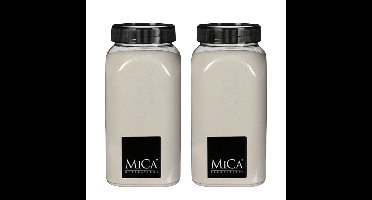 Mica Decorations decoratie zand - 2x - 1 kg - 650ml - creme wit