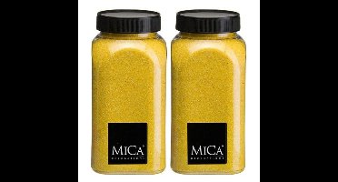 Mica Decorations decoratie zand - 2x - 650ml - geel