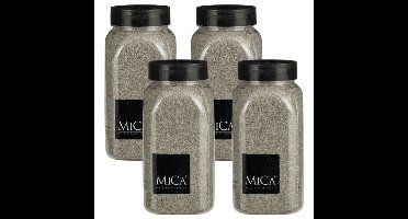 Mica Decorations decoratie zand - 4x - 650ml - lichtgrijs