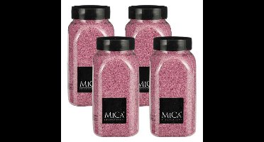 Mica Decorations decoratie zand - 4x - 650ml - roze