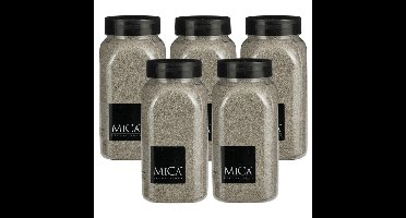 Mica Decorations decoratie zand - 5x - 650ml - lichtgrijs