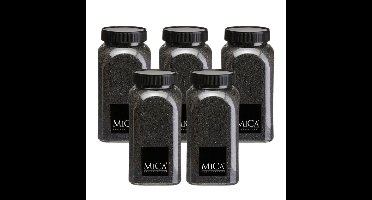 Mica Decorations decoratie zand - 5x - 650ml - zwart