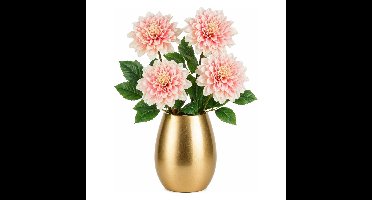 Mica Decorations Kunstbloem Dahlia Floristic - 4x - H75 cm - roze