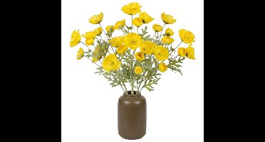 Mica Decorations Kunstbloem Klaproos Poppy - 10x - H62 cm - geel