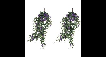 Mica Decorations Kunstplant Petunia - 2x - donkerroze - 80 cm