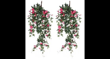 Mica Decorations Kunstplant Petunia - 2x - donkerroze - 80 cm
