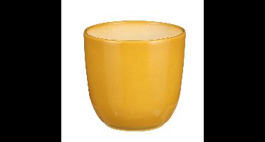 Mica Decorations Planten/bloempot Tusca - geel - D13.5 x H13cm