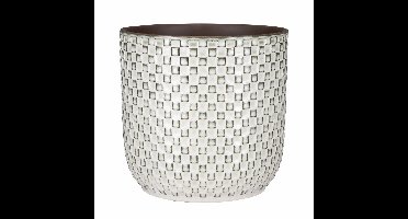 Mica Decorations - Plantenpot-bloempot - Keramiek wit - D21,5 x H20,5 cm
