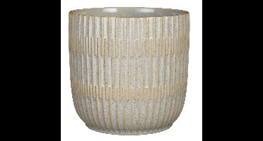 Mica Decorations Plantenpot - keramiek - lichtgrijs - D19-H18 cm