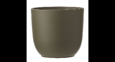 Mica Decorations Plantenpot Tusca - donkergroen - keramiek - 25/23cm