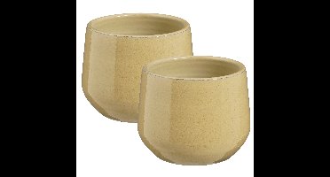 Mica Decorations plantenpot Venice - 2x - beige - D16 x H13 cm