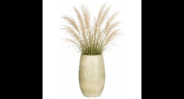 Mica Decorations Plantenpot - wit - ribbel - D30 x H50 cm