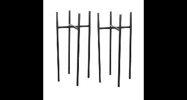 Mica Decorations Plantenstandaard - 2x - metaal - zwart - 55x24 cm