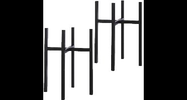 Mica Decorations Plantenstandaard - 2x - verhoger - zwart - 50x36 cm