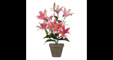 Mica Decorations Tigerlily/tijgerlelie kunstplant - fuchsia - 47 cm